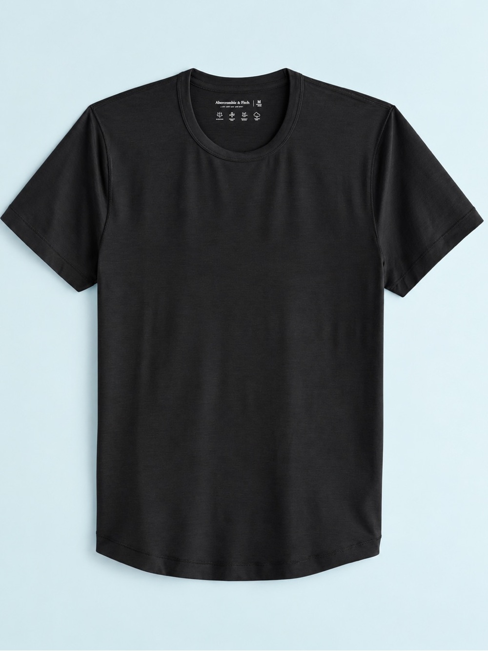 ABERCROMBIE & FITCH Soft A&F Air Knit Short Sleeve Crewneck T-Shirt in Black